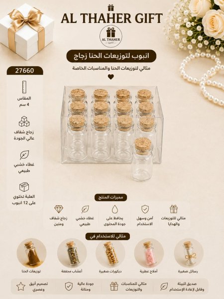 انبوب لتوزيعات الحنة 4سم /12