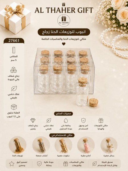 انبوب لتوزيعات الحنة 5سم /12